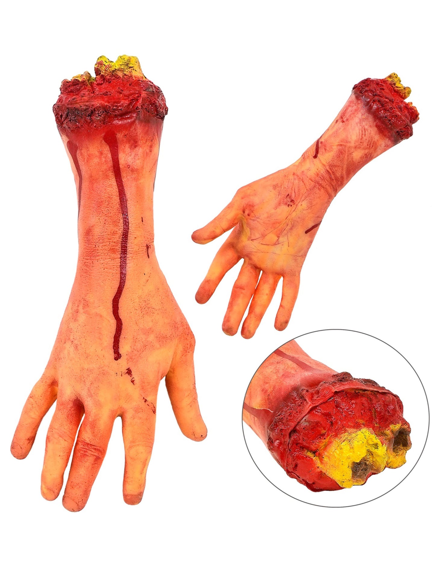 Odrezaná, krvavá ruka v životnej veľkosti