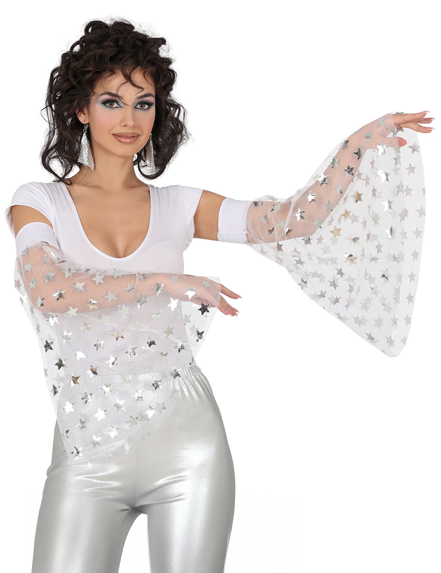 Disco manžety so striebornými hviezdami 