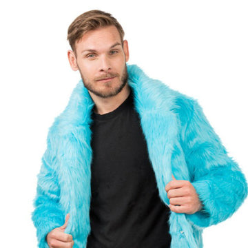Dospelý modrý faux kožuch