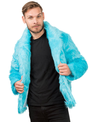 Dospelý modrý faux kožuch