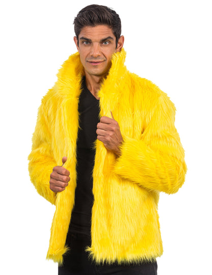 Dospelý žltý faux kožuch