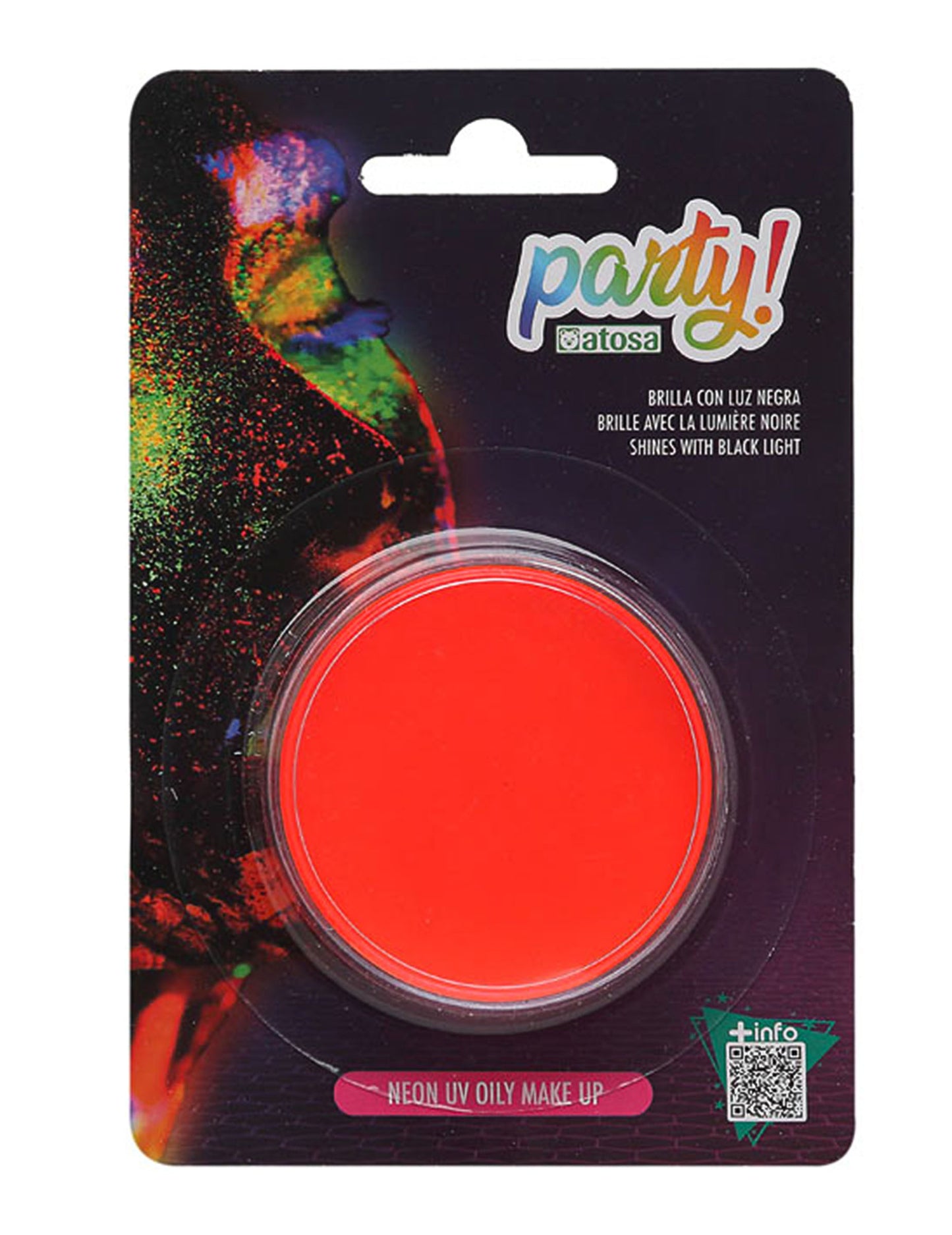 Maquillage néon pour fête orange fluo
