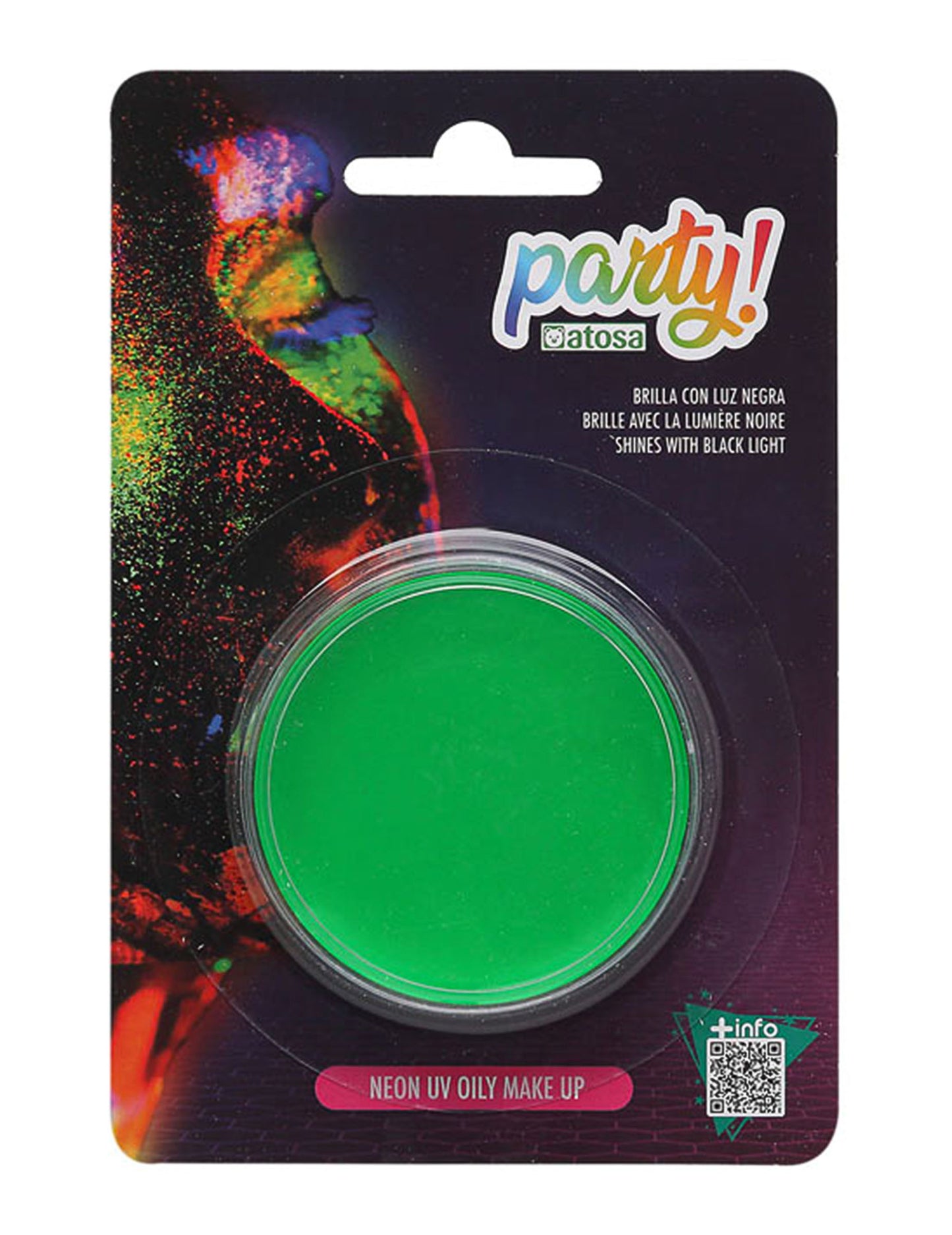 Maquillage néon pour adulte vert fluo réactif aux UV