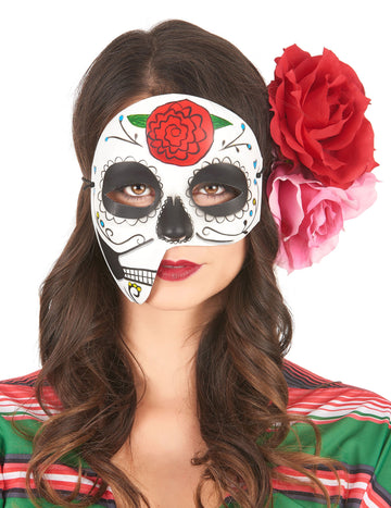 Dia asymetrická maska dospelých Los Muertos