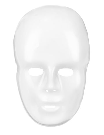 Plastová biela maska pre dospelých