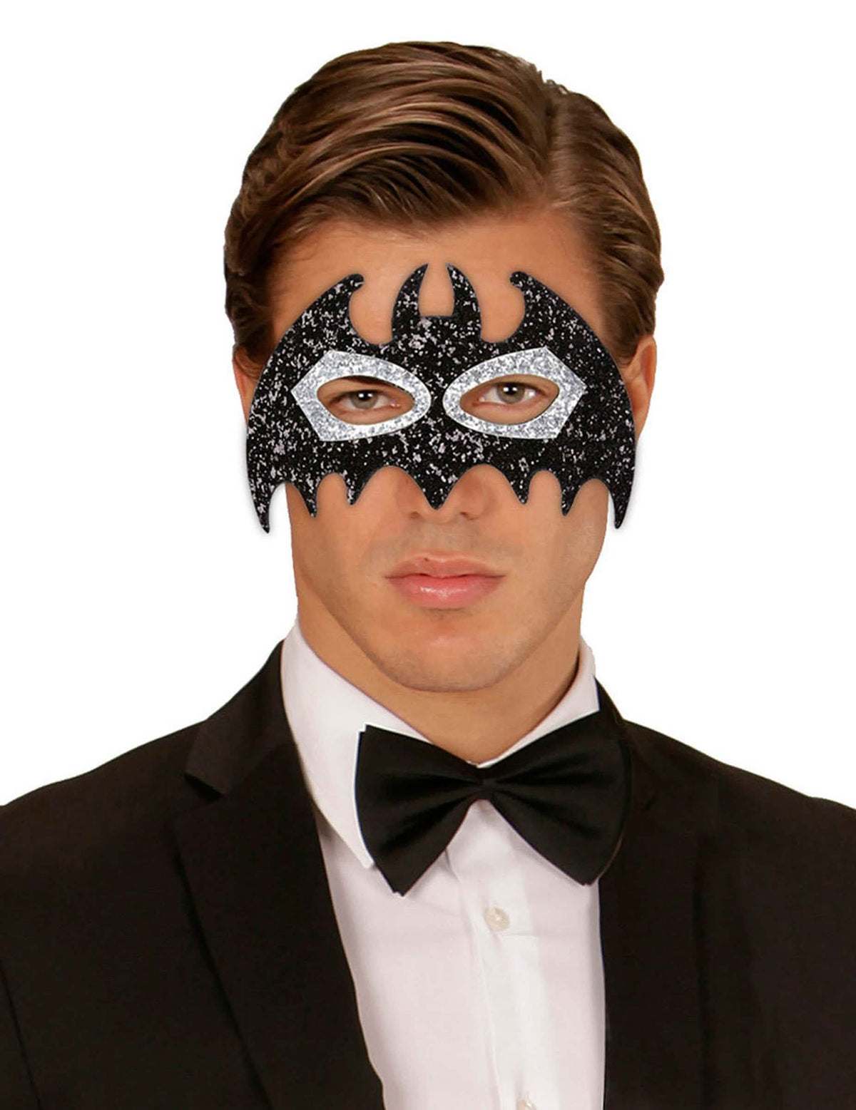 Predný pohľad na masku netopiera