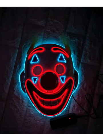 Šialená klaunská maska s dospelými LED