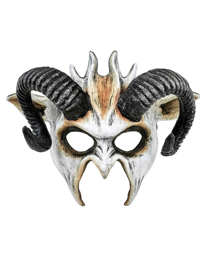 Masque de démon blanc à cornes adulte