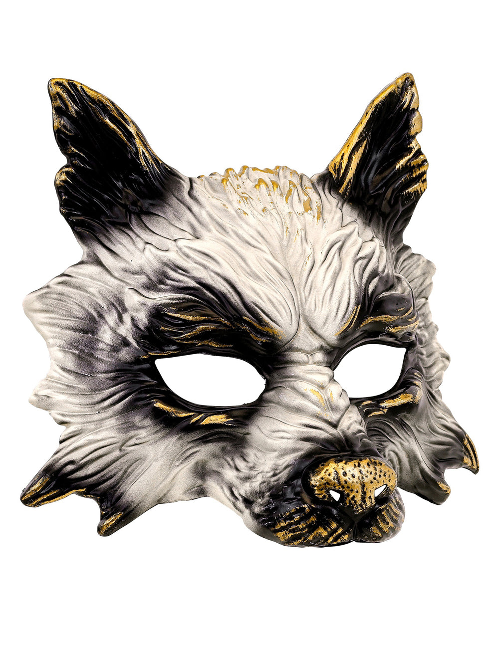 Vue de trois-quarts du masque de loup pour adulte