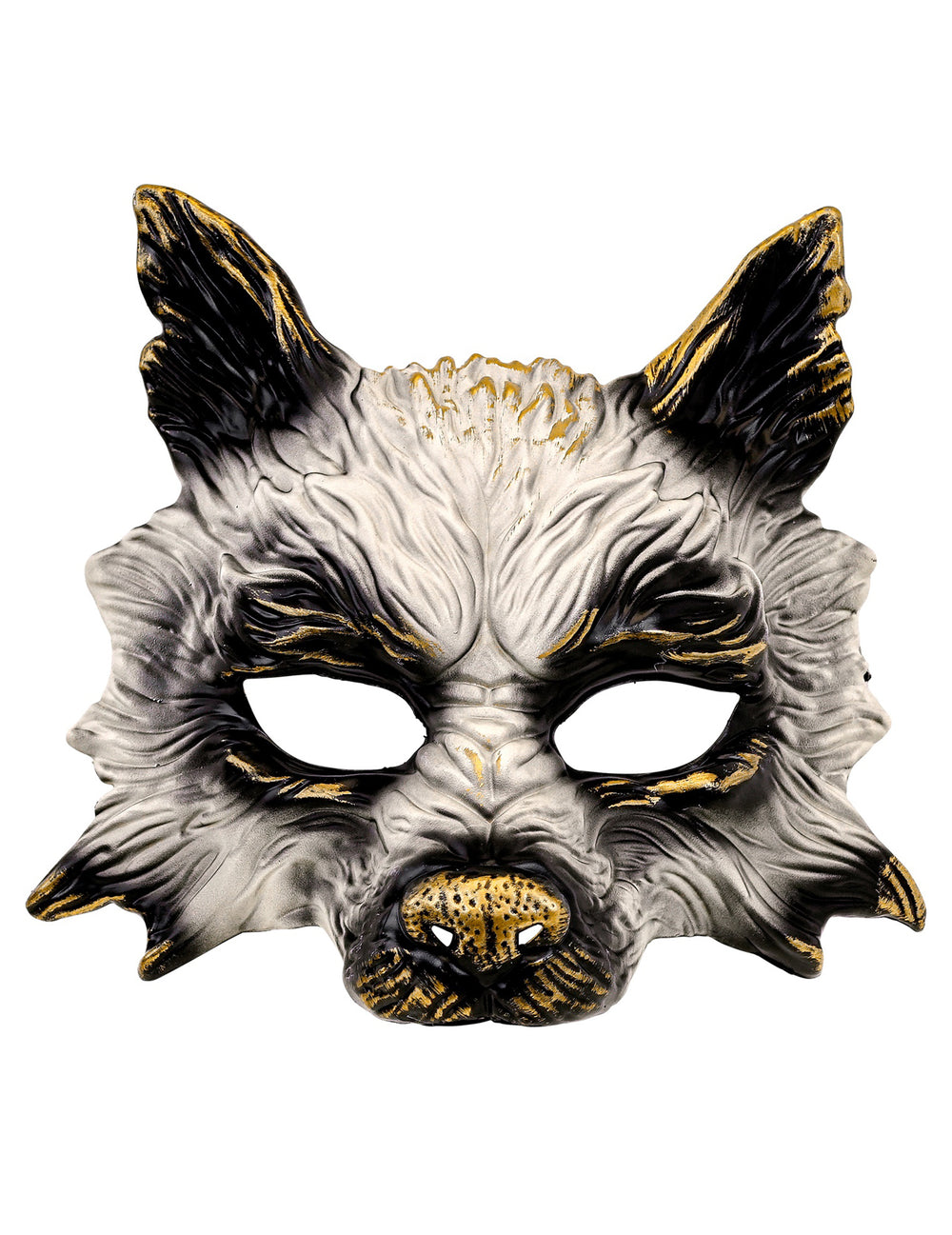 Vue de face du masque de loup pour adulte