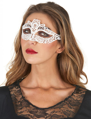 Dámska biela podráždená maska
