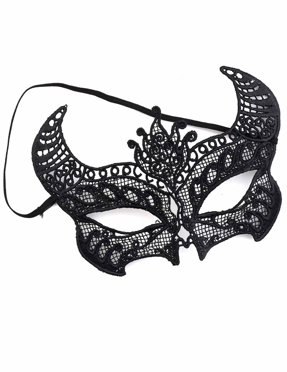 Détail de la broderie et de l'élastique du masque dentelle pour femme