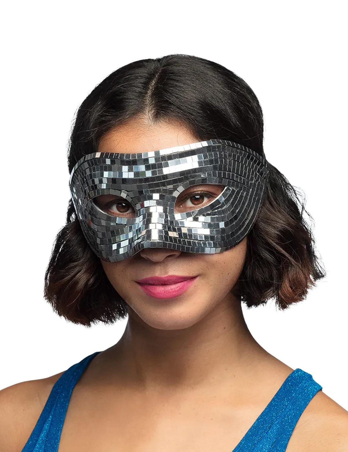 Masque disco à facettes pour adulte argenté