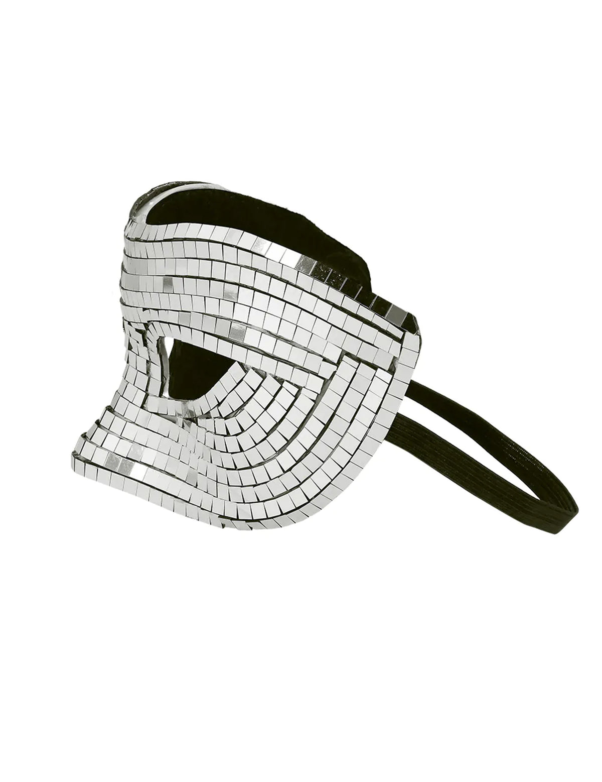 Vue de profil du masque disco à facettes pour adulte