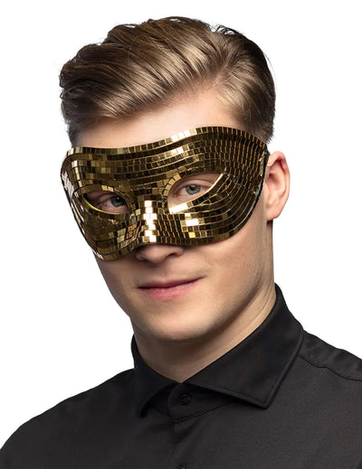 Masque disco à facettes pour adulte doré