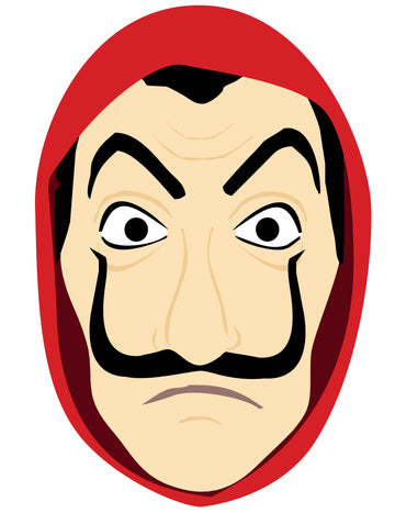 Animovaná lupičová kartónová maska pre dospelých