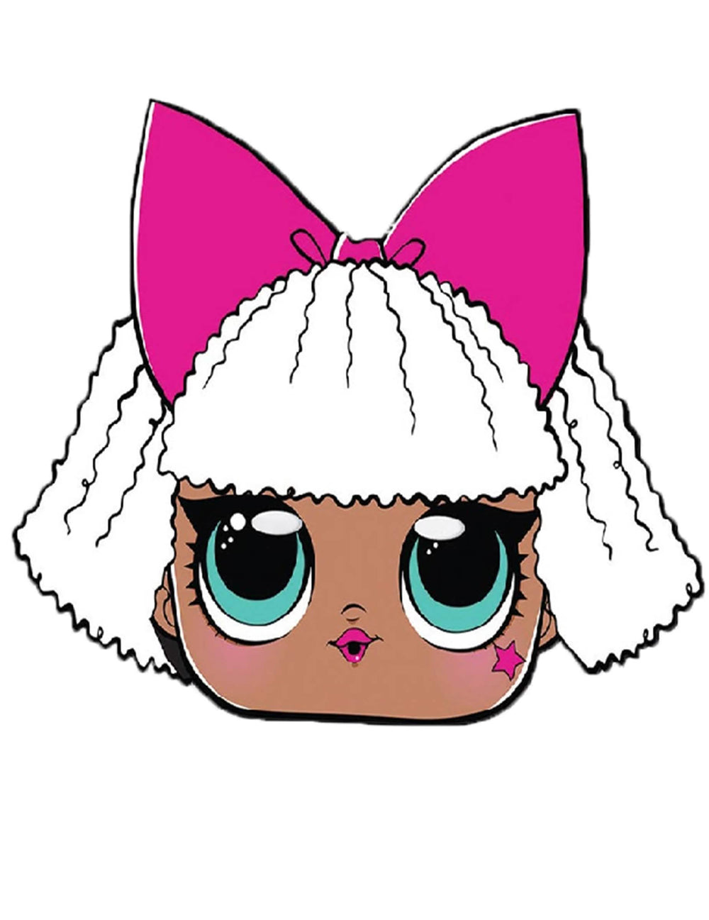 Kartónová maska Diva LOL Surprise pre dieťa biela a ružová s mašľou