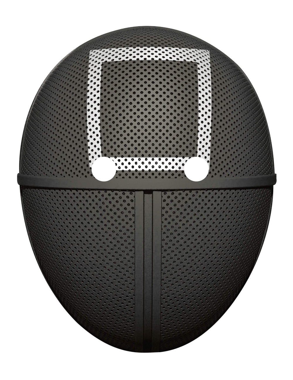 Masque en carton plat gardien de jeu carré pour adulte noir et blanc