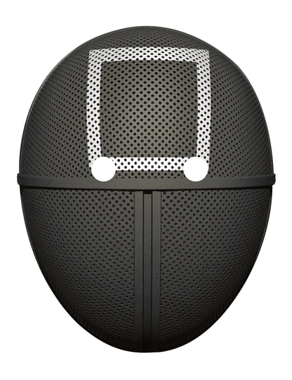 Masque en carton plat gardien de jeu carré pour adulte noir et blanc