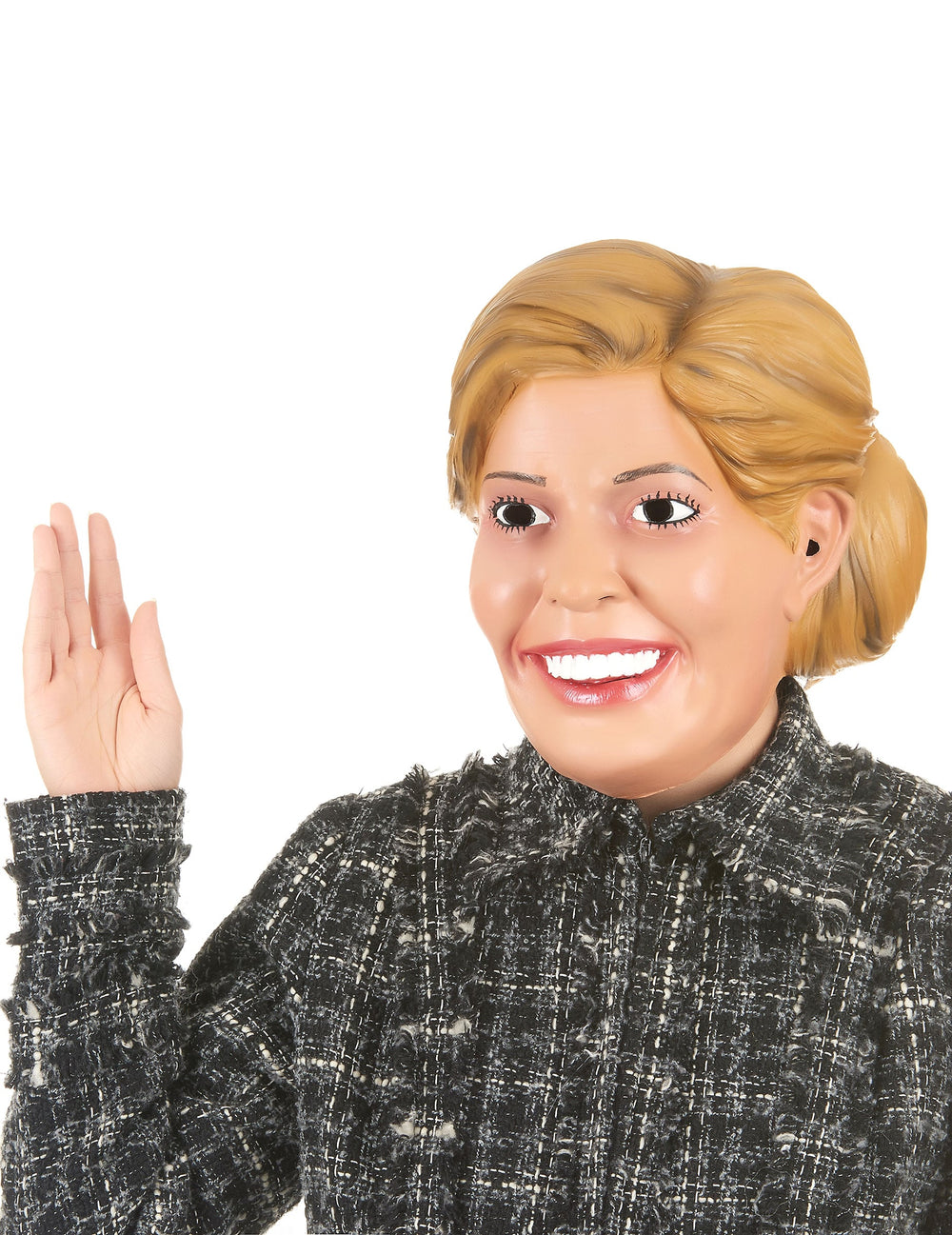 Masque humoristique en latex Reine Maxima pour adulte blonde souriante