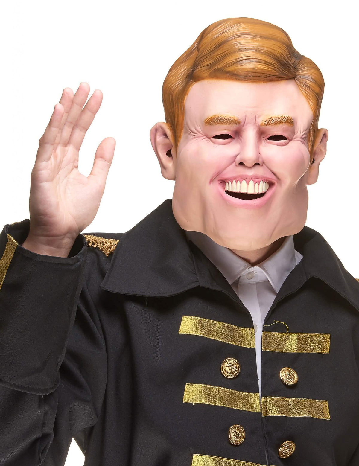 Humorné latexové maska Guillaume Alexandre pre dospelého blondína s veľkým úsmevom