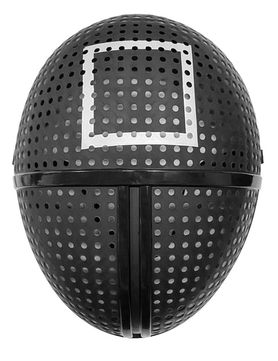 Masque en plastique gardien de jeu symbole carré pour adulte noir