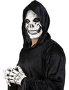 Masque et gants de squelette pour adulte noir et blanc avec capuche
