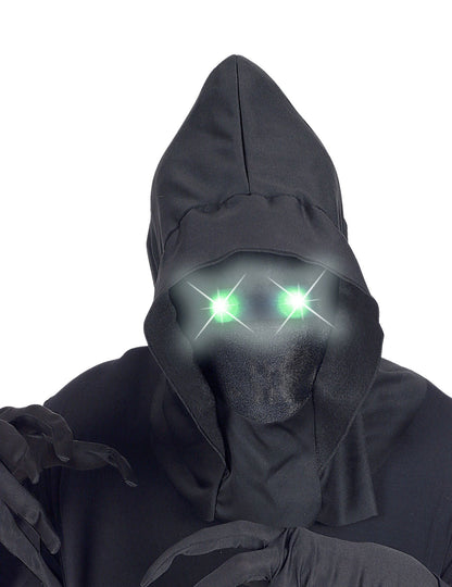 V plnej kapucni neviditeľnej tvárovej maske a dospelých zelených svetlo očí