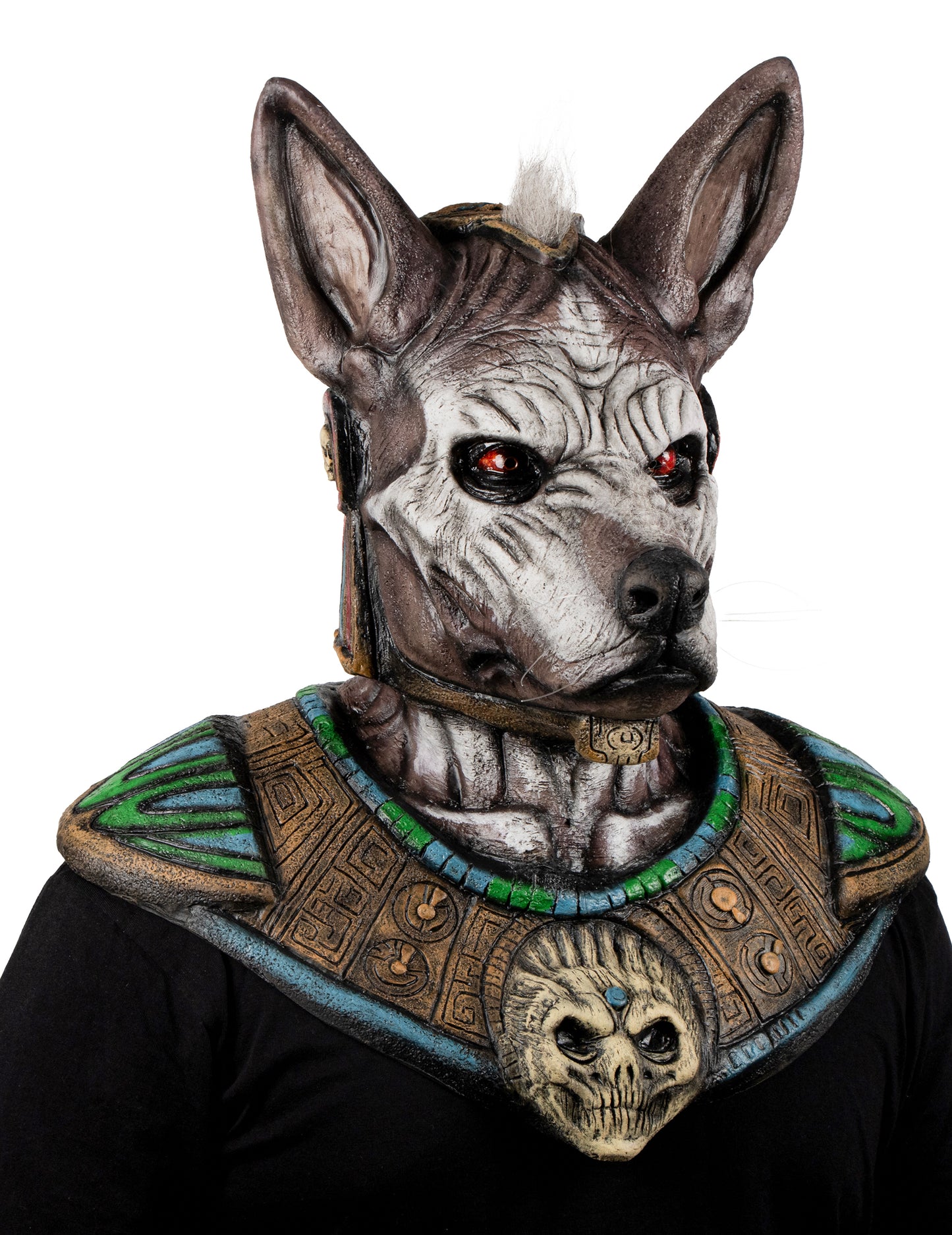 Celotvárová maska príšery s hlavou dospelého psa