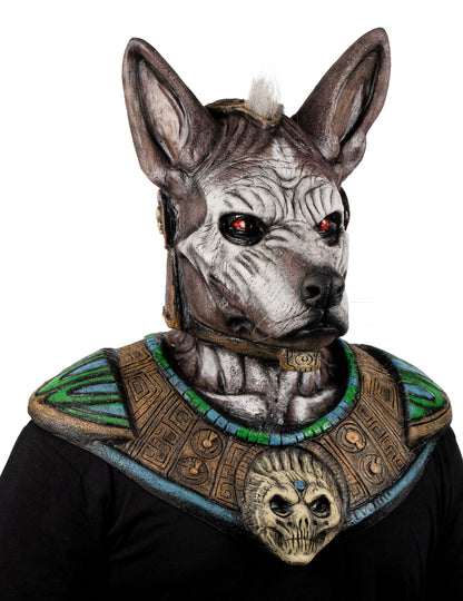 Celotvárová maska príšery s hlavou dospelého psa