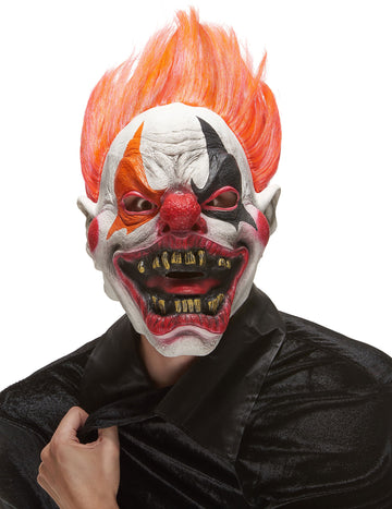 Latexová maska klauna z Halloweenu dospelých peklo