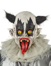 Masque latex clown pour adulte noir et blanc avec langue rouge