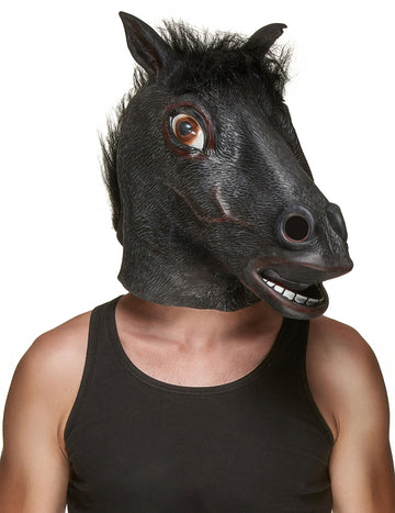 Dospelá čierna maska hlavy koní
