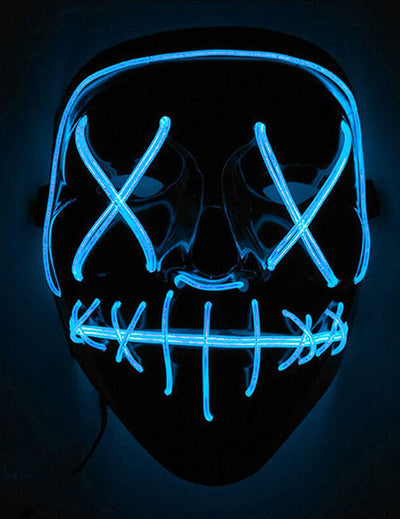 Masque led lumineux pour adulte bleu