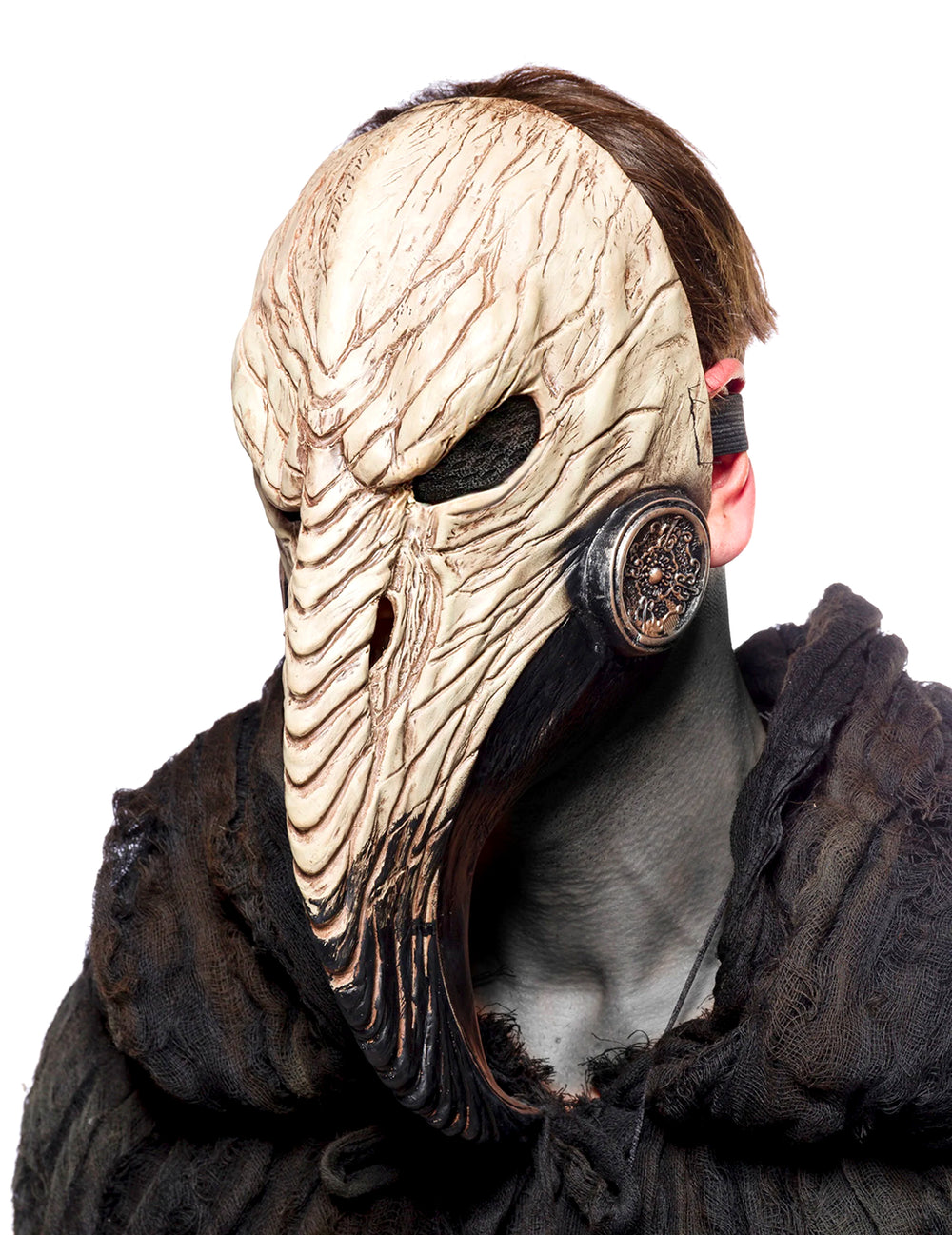 Vue de profil du masque médecin de la peste