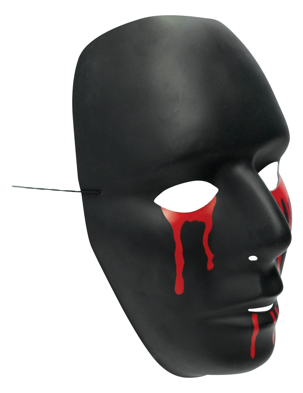 Pohľad z troch štvrtín na halloween masku pre ženu čierna s krvavými slzami