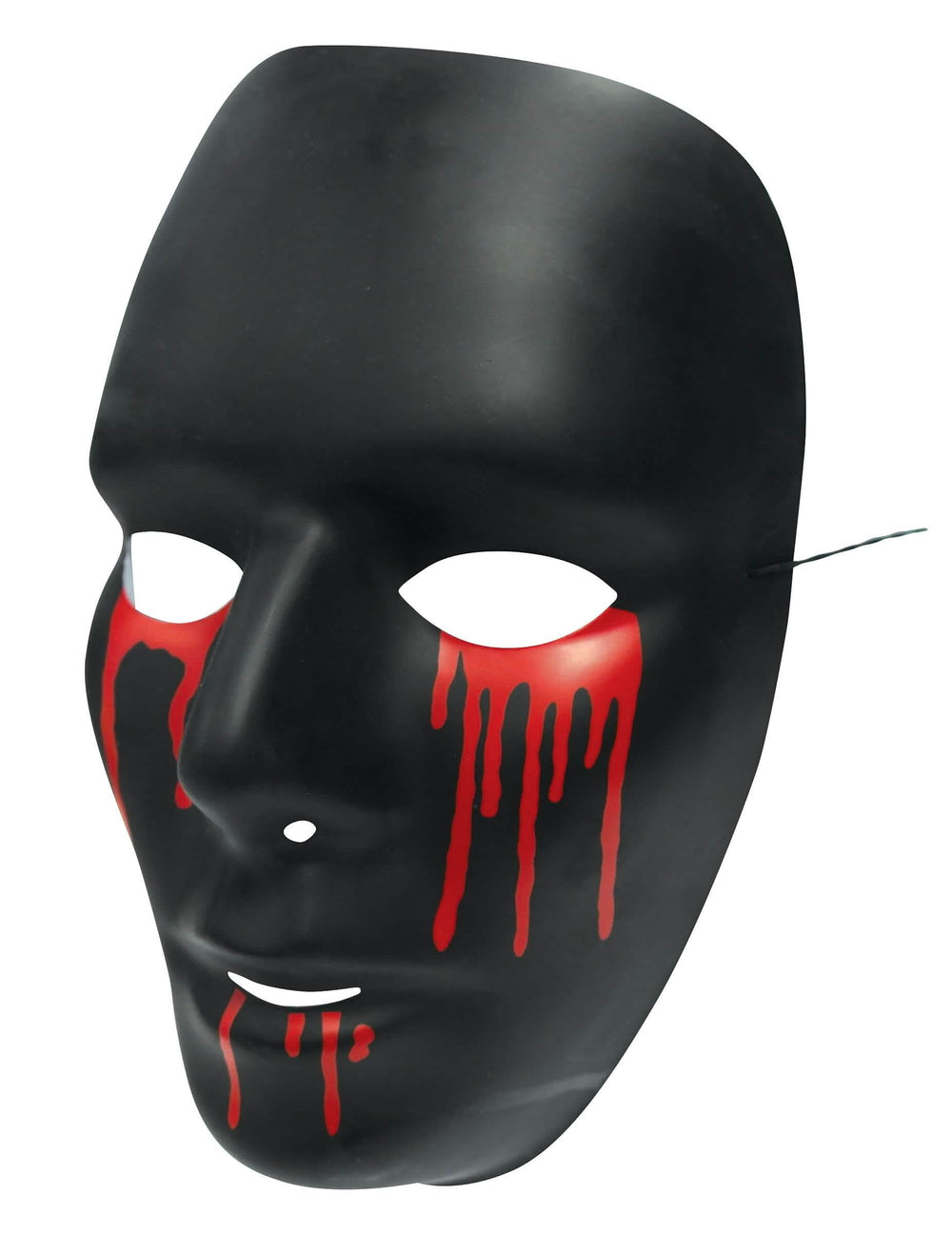 Pohľad spredu na masku halloween pre ženu čierna s krvavými slzami