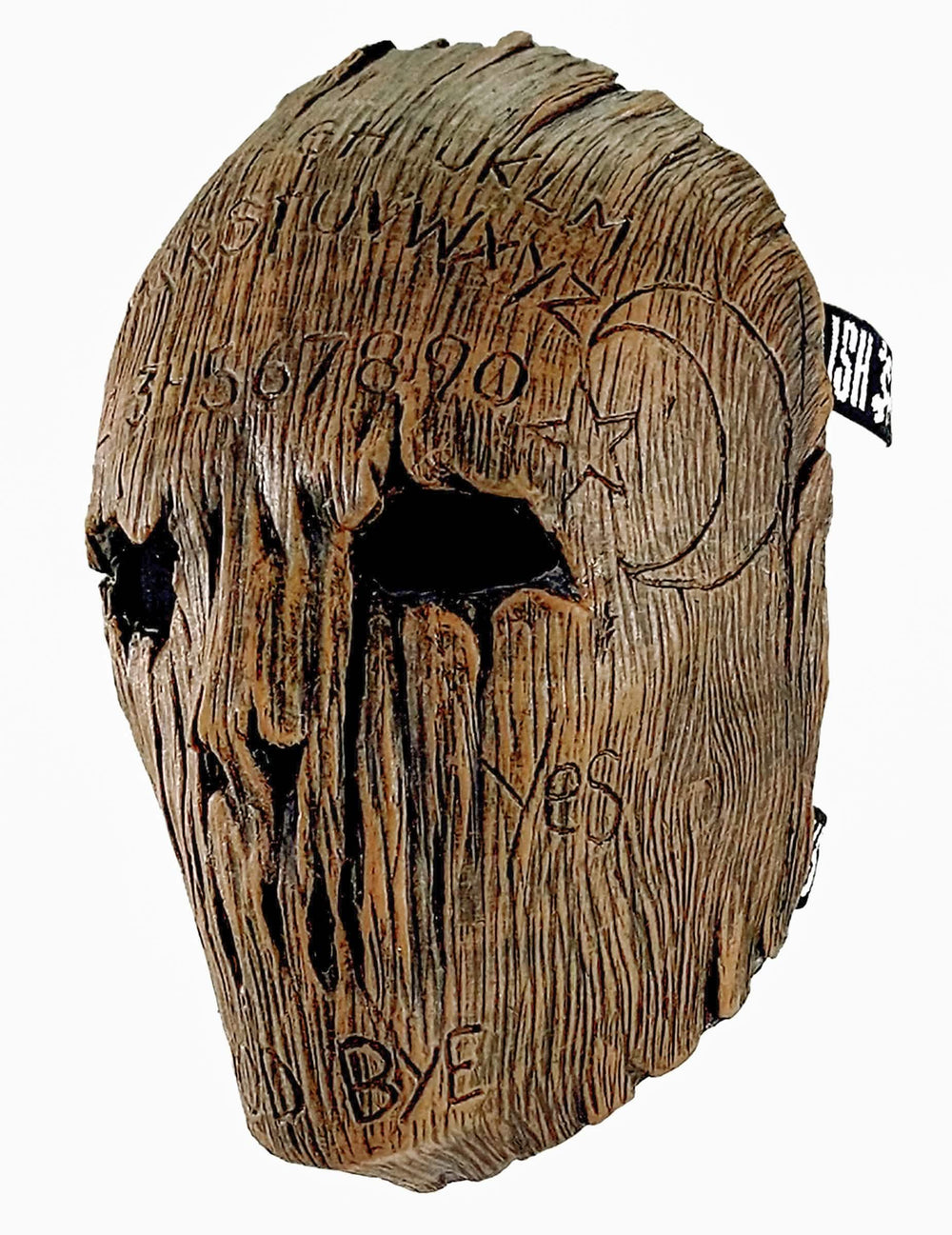 Pohľad z troch štvrtín na masku Ouija pre dospelého