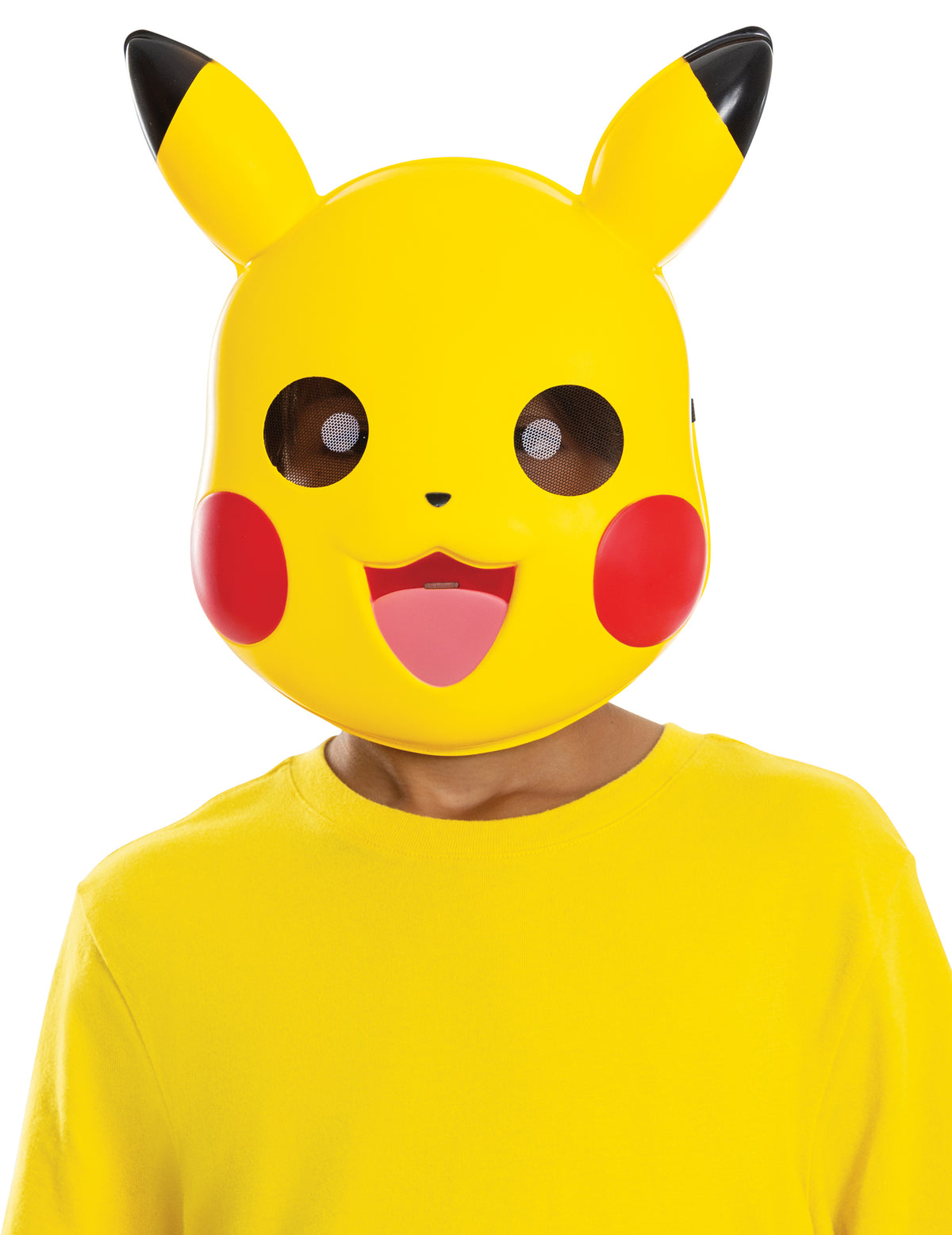 Gros plan sur le visage du masque Pikachu Pokémon™