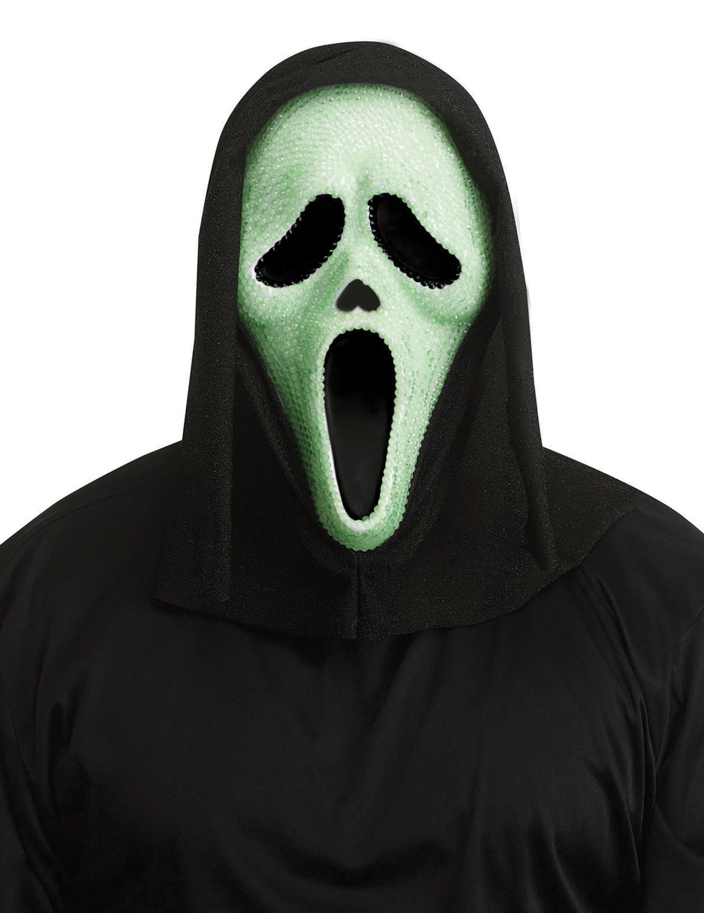 Fosforeskujúca maska Scream™ so štrasmi pre dospelých 