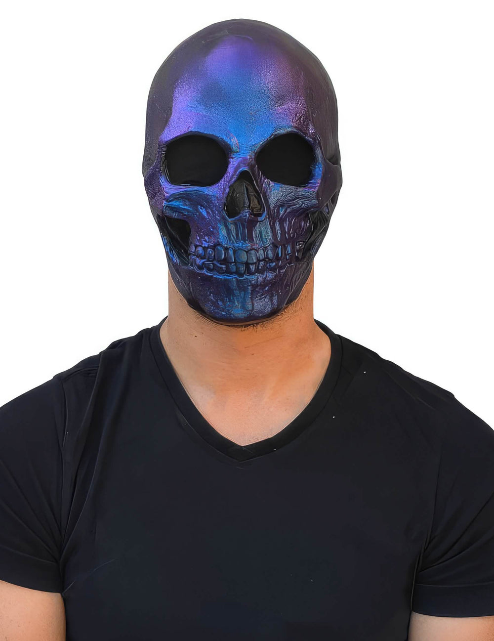 Maska lebky pre dospelý modrá metalická