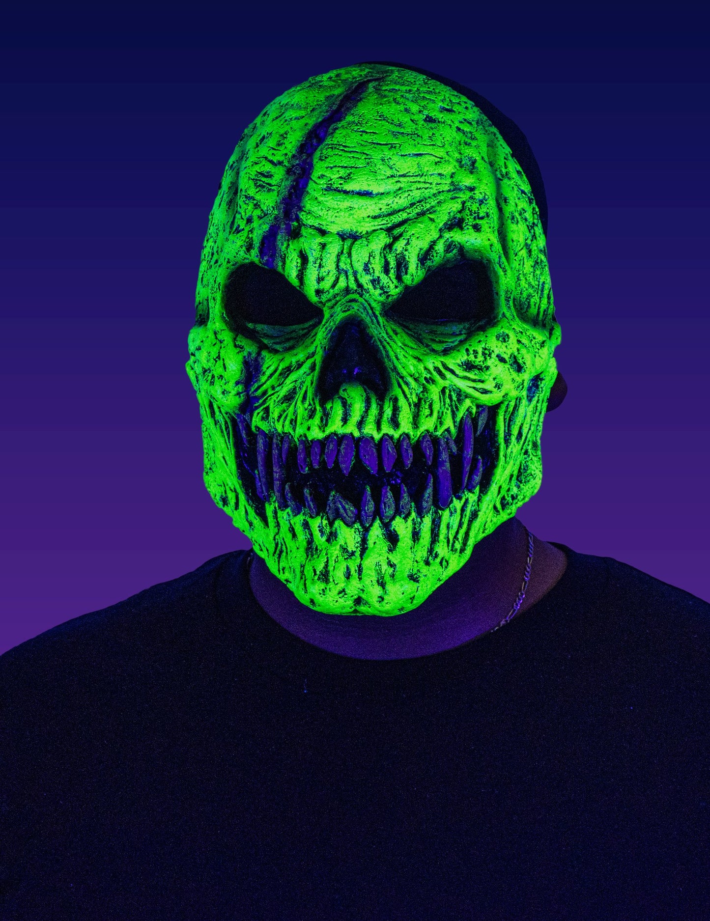 Dospelá zelená démonická maska ​​kostry