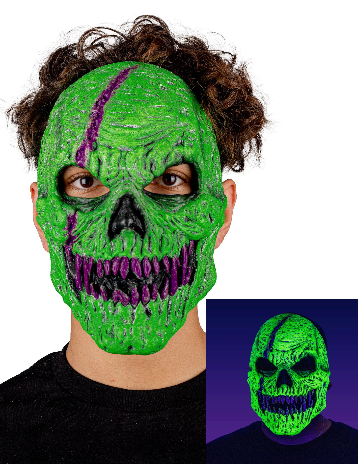 Dospelá zelená démonická maska ​​kostry