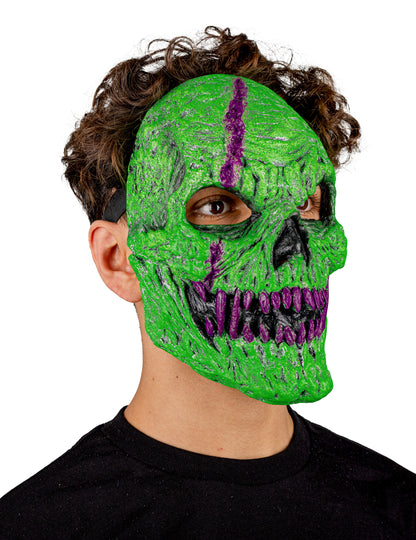 Dospelá zelená démonická maska ​​kostry