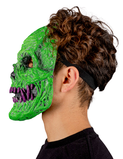 Dospelá zelená démonická maska ​​kostry