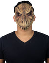 Masque de t-rex pour adulte marron à écailles avec dents apparentes