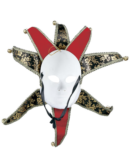 Červeno-čierna benátska maska pre ženy 