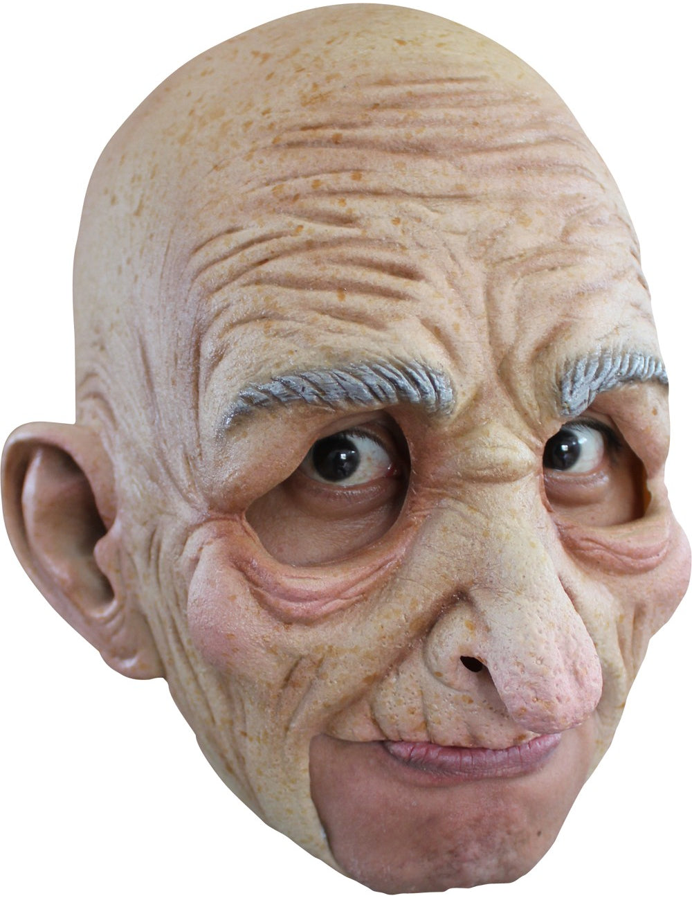 Masque de vieil homme Halloween pour adulte beige en latex ridé