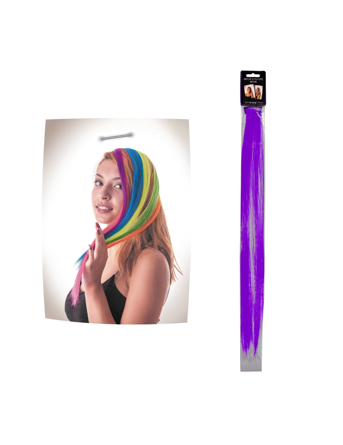 Mèche à clipser pour cheveux pour femme violette