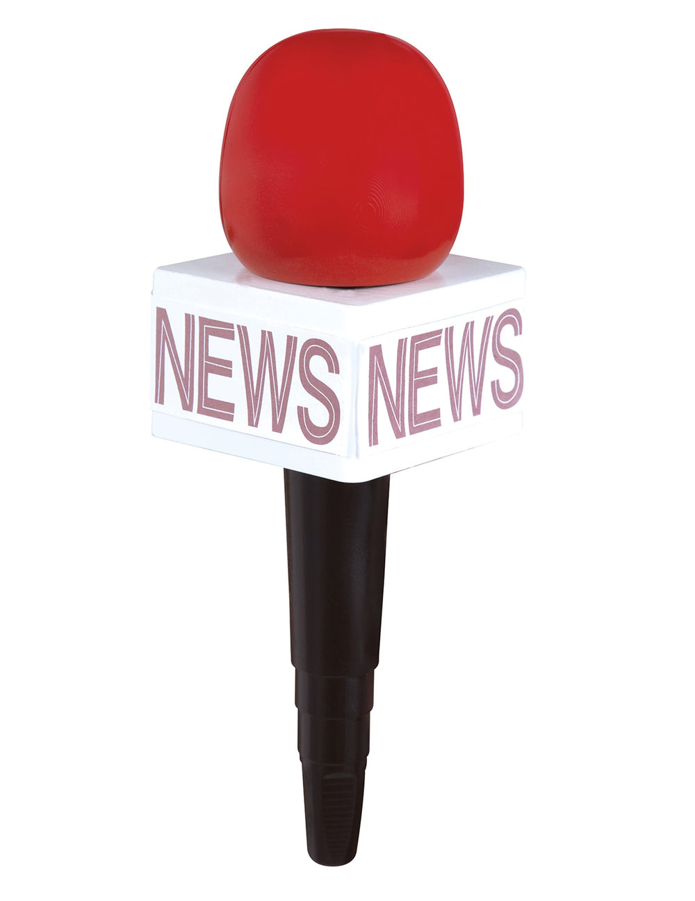 Micro de reporter pour adulte rouge et noir avec inscription News